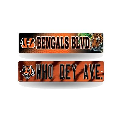 Bengals Plastic Street Signs - BENGALS BLVD. and WHO DEY Ave.