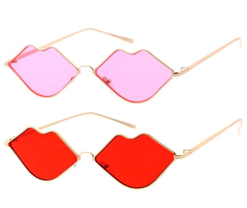 Wire Frame Lips Lens Sunglasses