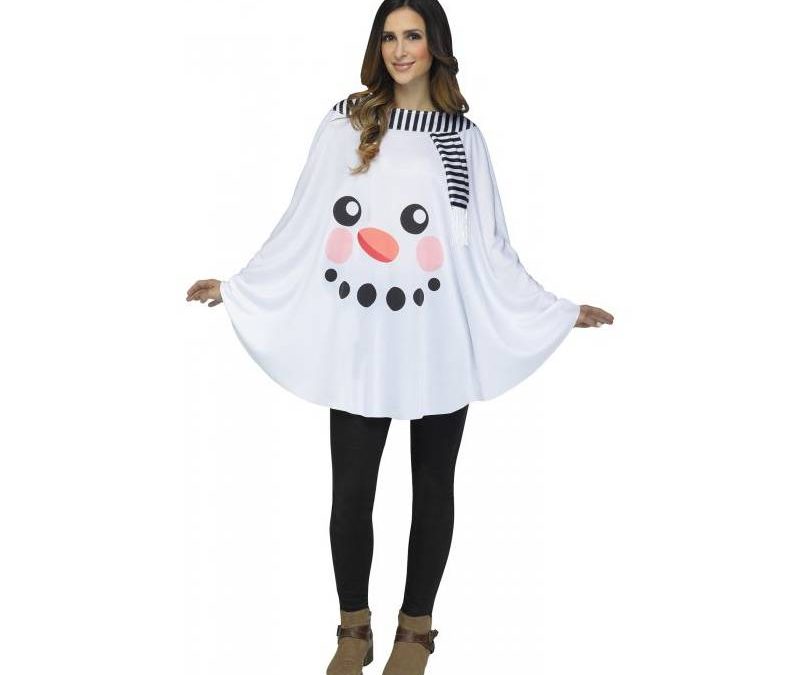 Snowman Poncho Adult Standard