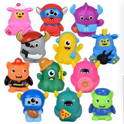 rubber monsters assorted colors and designs