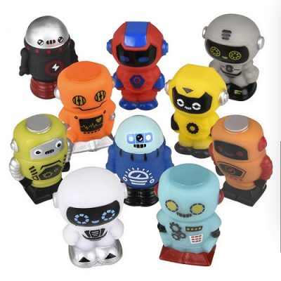 rubber robots assorted colors and designs