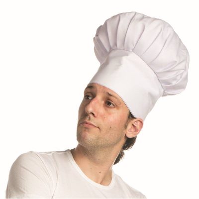 White Polyester Fabric Chef Hat