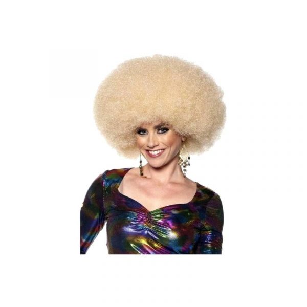 Afro Wig Crimped Long Hair Black or Blonde