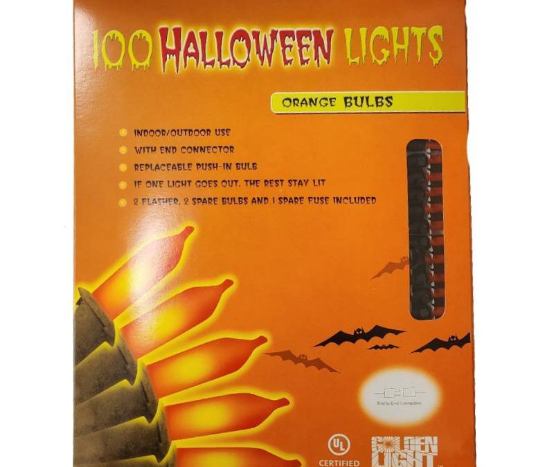 100 Electric Light Set Orange Bulb Black Wire