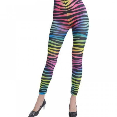 fabric 80s zebra stripe leggings
