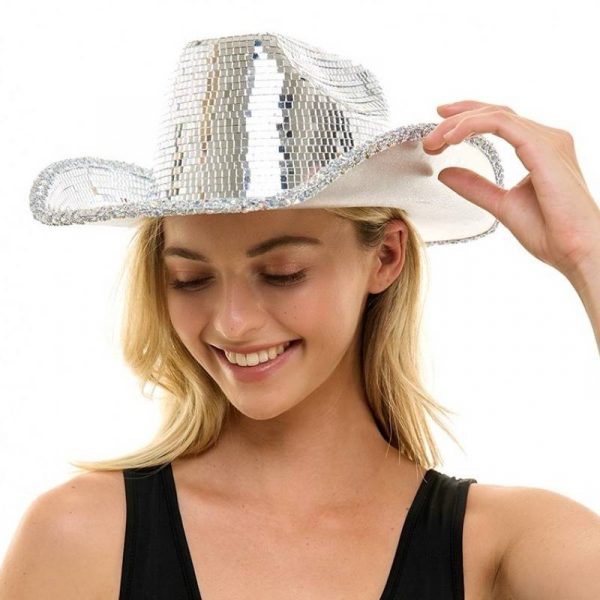 deluxe glass mirror western cowboy hat