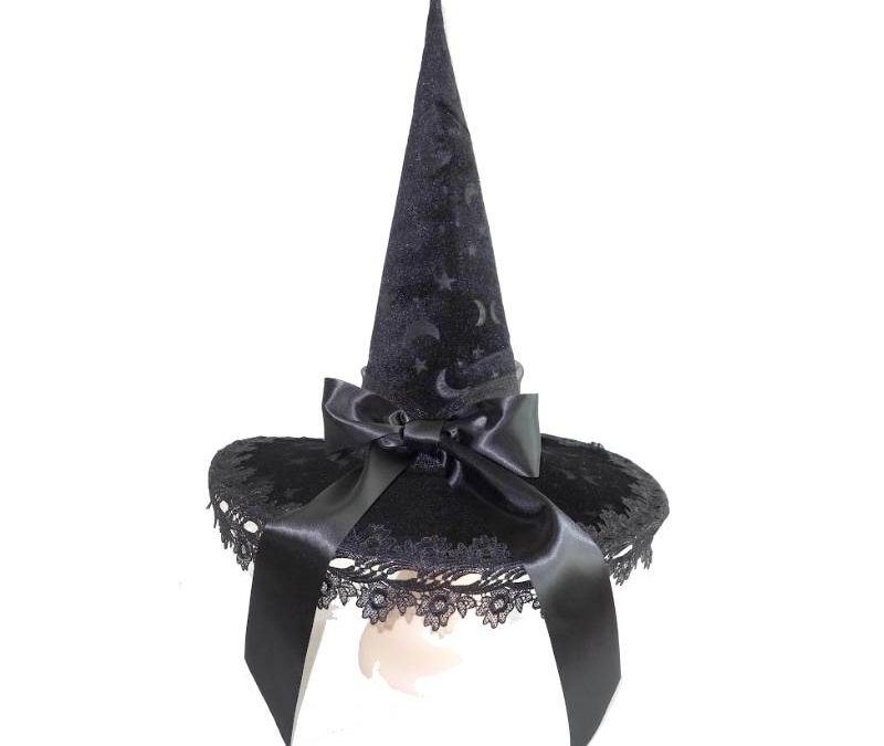 Costume Deluxe Fabric Celestial Witch Hat w Bow