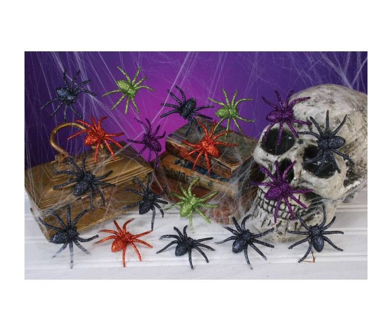 3″ Glitter Spiders 6 per package