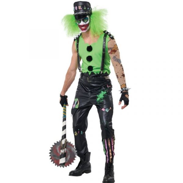 crazed clown adult costume