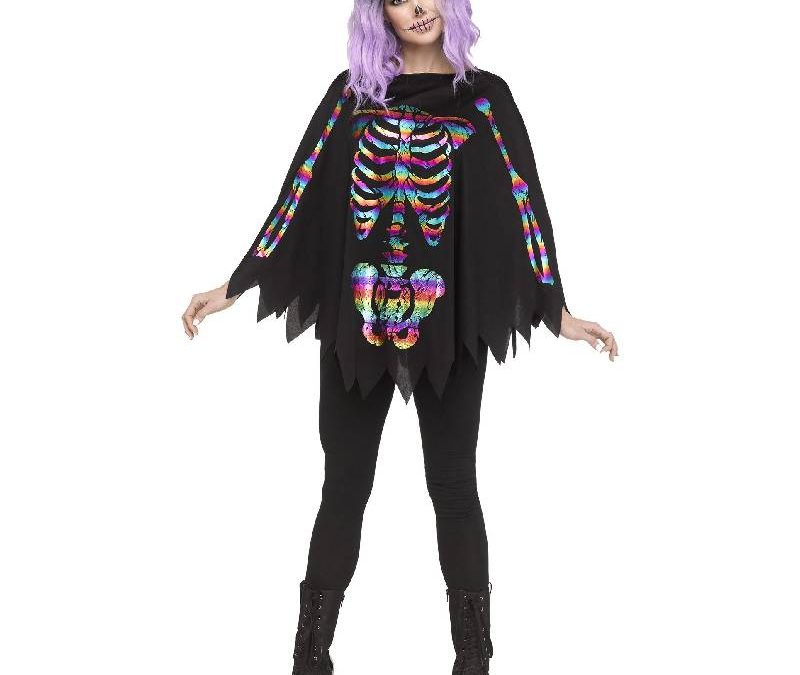 Skeleton Poncho Metallic Rainbow