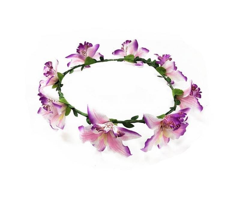Hand Wrapped Orchid Halo Crown
