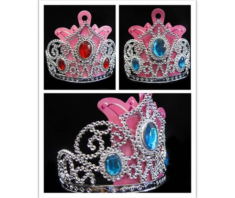 Silver Plated Plastic Tiara w Colored Jewels