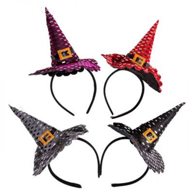 Costume Sparkle Fabric Witch Hat Headband