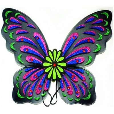 24" glittered nylon fairy wings with jewels