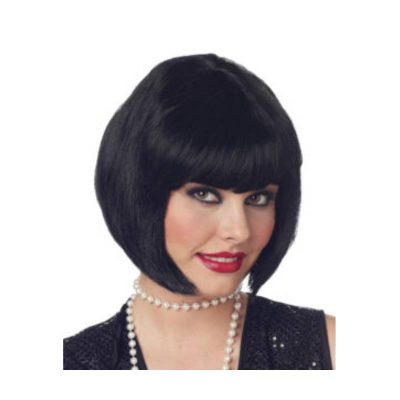 flapper black wig 1920's style