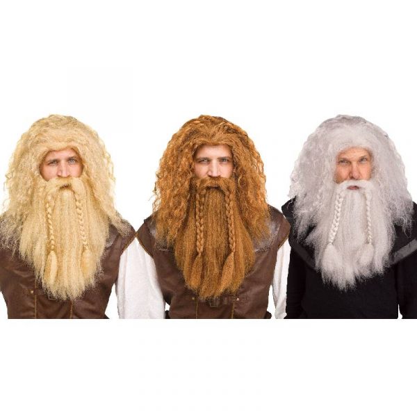 viking wig and beard set with braids