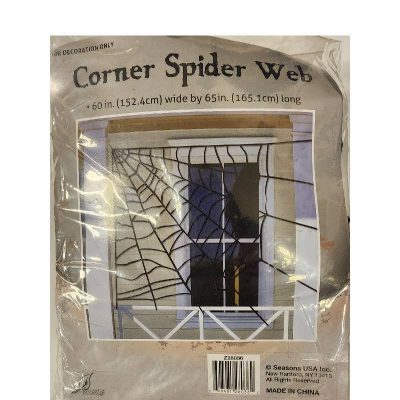 60" x 65" fabric corner spider web