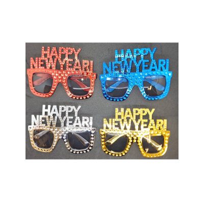 happy new year metallic eyeglasses