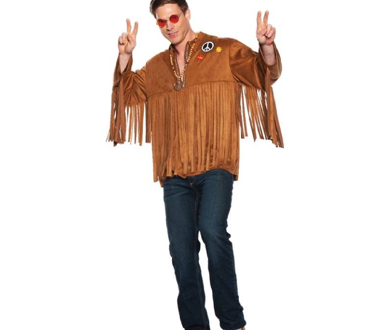 70’s Shirt Faux Suede Fringed Adult Costume