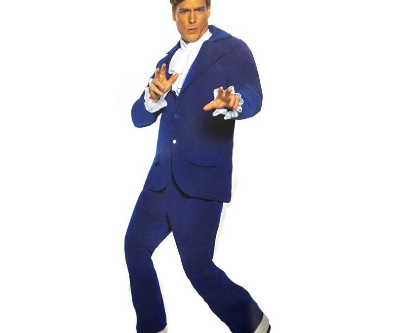 60s Groovy Blue Velvet Jacket and Pants Austin Powers