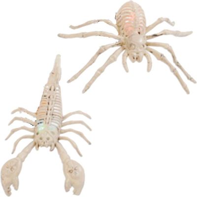 8" light up plastic spider or scorpion skeleton