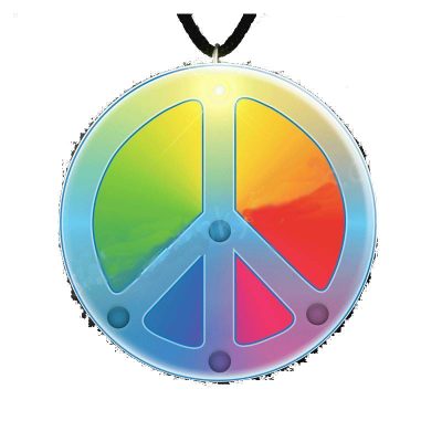 Light-Up Flashing Peace Sign Necklace