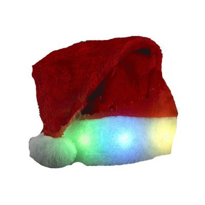 light up plush santa hat