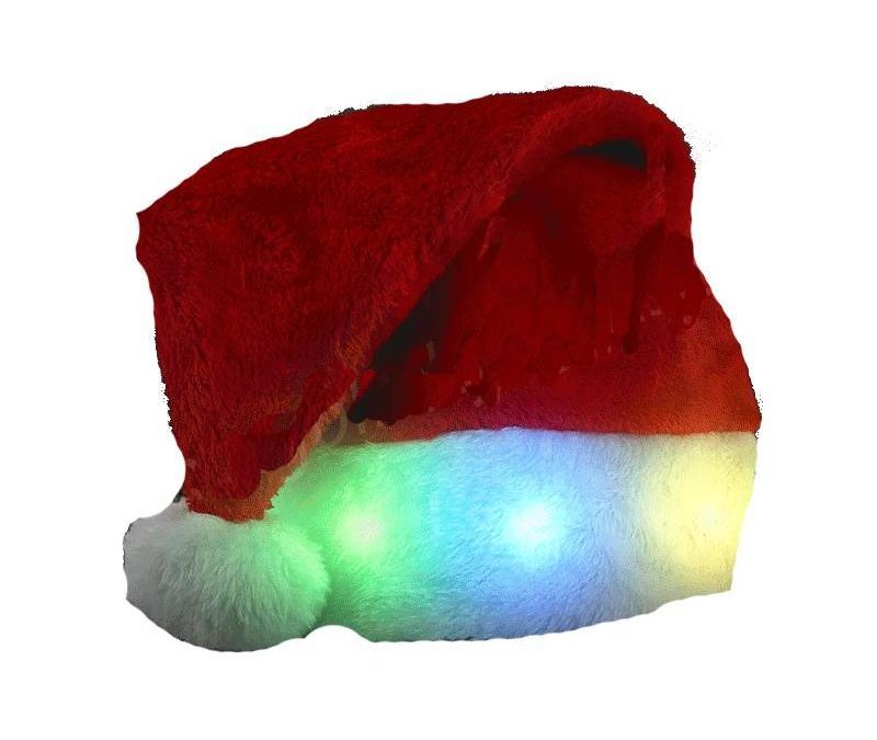 Light Up Plush Santa Hat