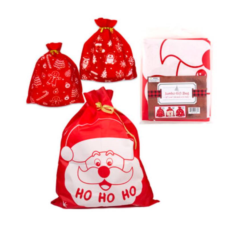 35" x 44" fabric jumbo christmas gift bag with tags