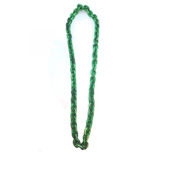 metallic green 25mm plastic chain necklace