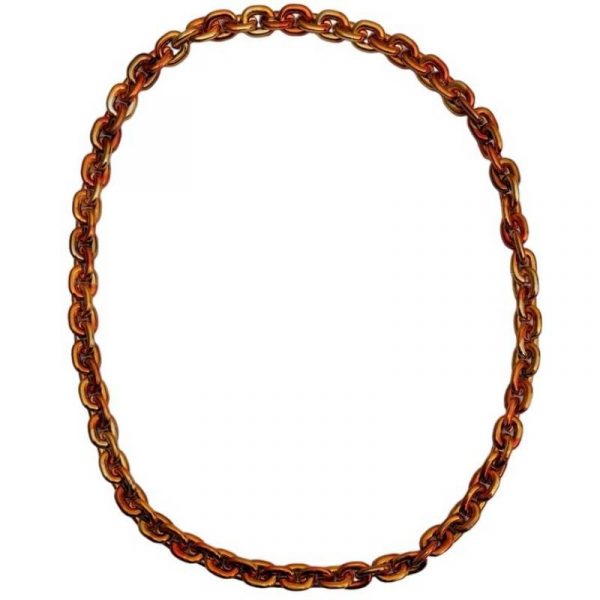 metallic orange 25mm plastic chain necklace