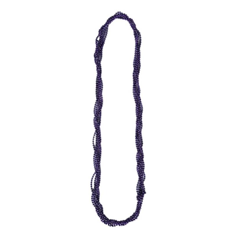 6mm twisted laced bead necklace purple
