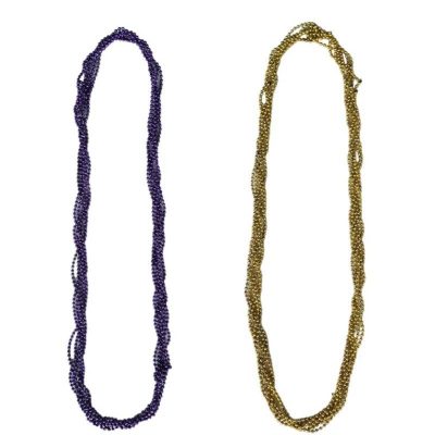 6mm twisted laced bead necklace gold or purple