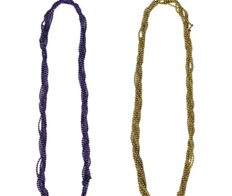 6mm Twisted Laced Bead Necklace Assorted Colors