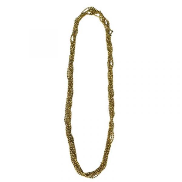 6mm twisted laced bead necklace gold