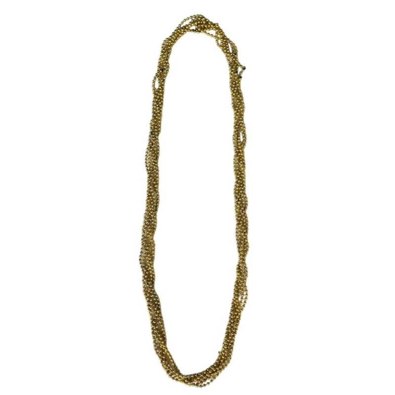 6mm twisted laced bead necklace gold