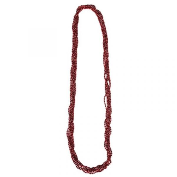 red 4mm twisted laced bead necklace