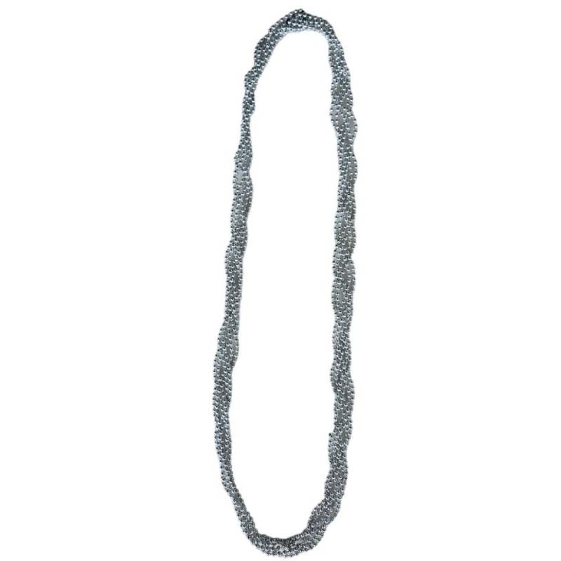 silver 4mm twisted laced bead necklace