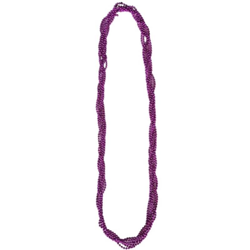 hot pink 4mm twisted laced bead necklace