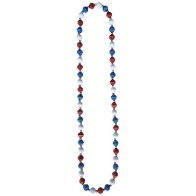 15mm round berry bead necklace red white blue beads