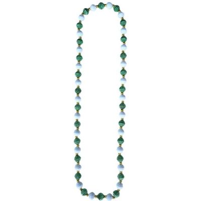 15mm round berry bead necklace green and white