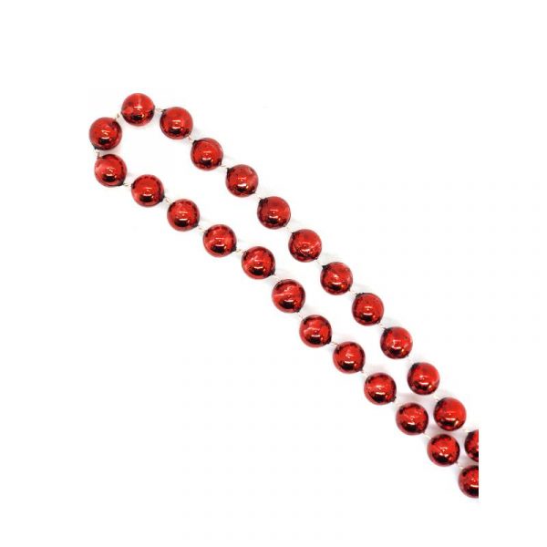 red round metallic bead necklace w 3 dead rubber chickens