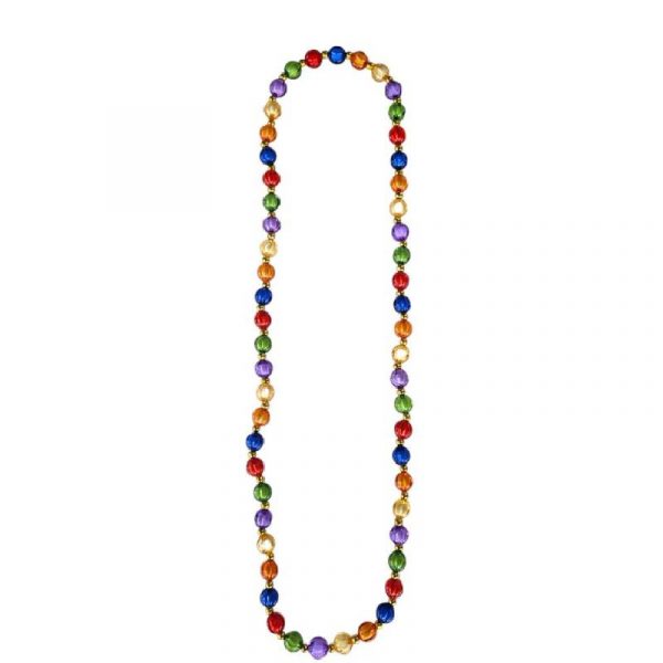 14mm Round Strung Rainbow Prism Bead Necklace