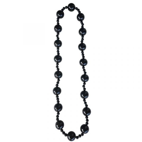 black mixed round ball bead necklace