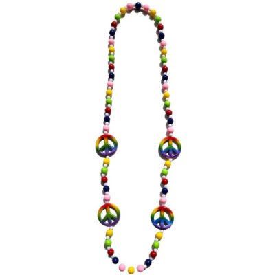 mixed round ball peace signs necklace