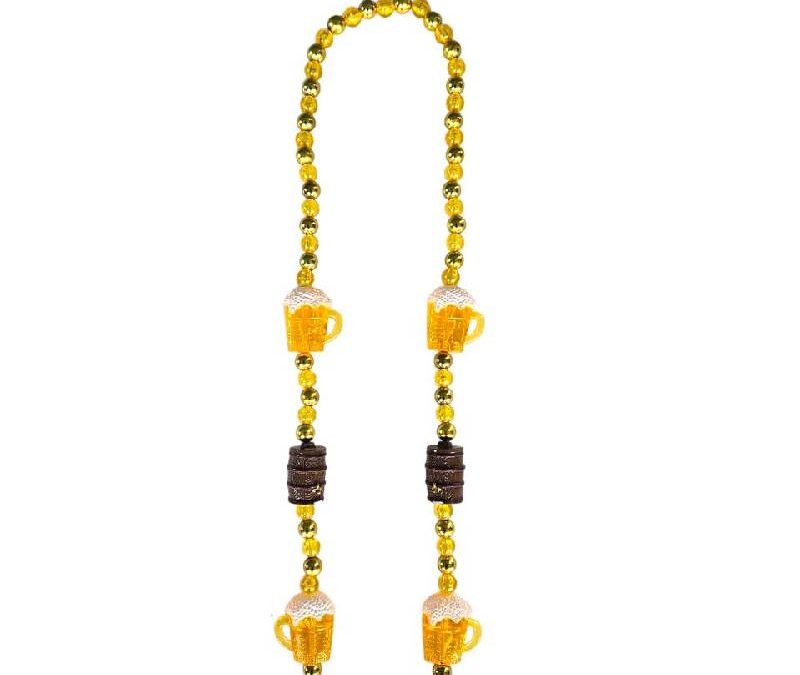 Round Bead Necklace w Beer Mugs & Kegs