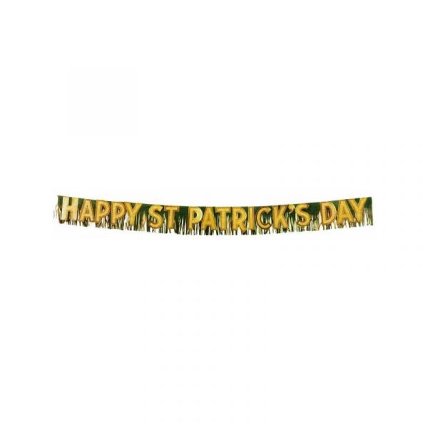 Vintage 1989 Happy St. Patrick's Day Fringe Banner