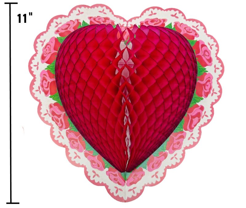 Vintage 1990 Paper Tissue Honeycomb Heart