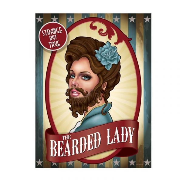 vintage circus poster cutouts- bearded lady