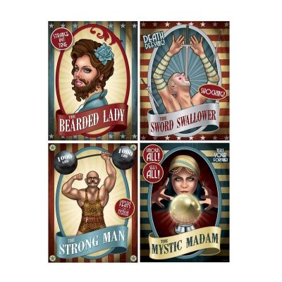 vintage circus poster cutouts